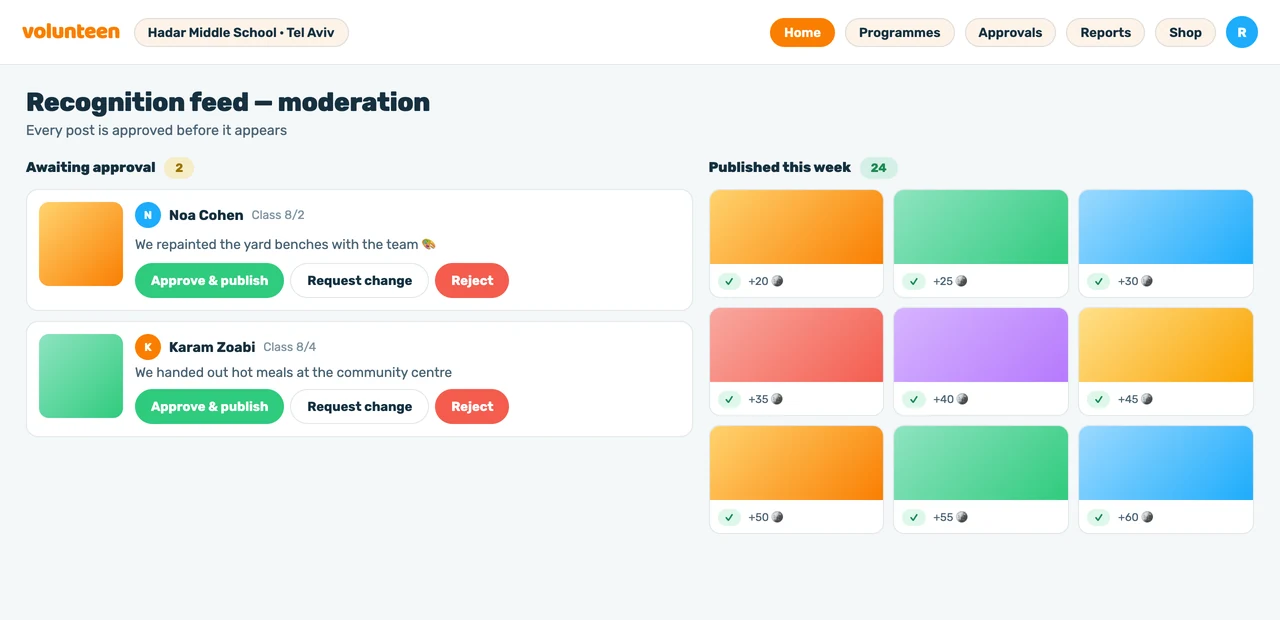 A recognition feed you control completely